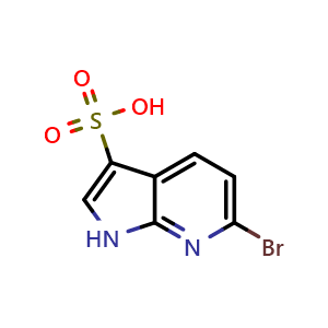Chemical structure of 6-bromo-1H-pyrrolo[2,3-b]pyridine-3-sulfonic acid , CAS 2361020-98-4, AChemBlock U137817
