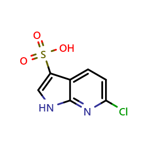 Chemical structure of 6-chloro-1H-pyrrolo[2,3-b]pyridine-3-sulfonic acid , CAS 2361020-53-1, AChemBlock U137825