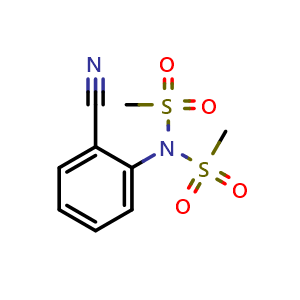 Chemical structure of 2-[Bis(methylsulfonyl)amino]benzonitrile , CAS 235100-91-1, AChemBlock U137836