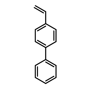 Chemical structure of 4-Vinylbiphenyl , CAS 2350-89-2, AChemBlock U137837