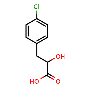 Chemical structure of 3-(4-Chlorophenyl)-2-hydroxypropionic acid , CAS 23434-95-9, AChemBlock U137842