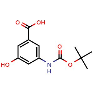 Chemical structure of 3-(N-Boc-Amino)-5-hydroxybenzoic acid , CAS 232595-59-4, AChemBlock U137853