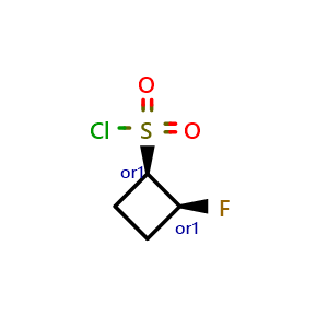 Chemical structure of cis-2-fluorocyclobutanesulfonyl chloride , CAS 2307783-21-5, AChemBlock U137860
