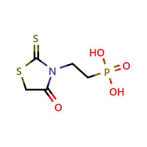 Chemical structure of [2-(4-Oxo-2-thioxo-3-thiazolidinyl)ethyl]phosphonic acid , CAS 227316-23-6, AChemBlock U137900