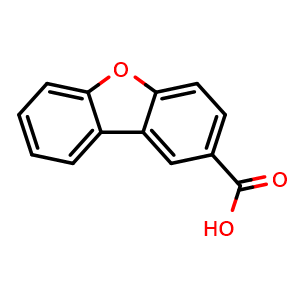 Chemical structure of 2-Dibenzofurancarboxylic Acid , CAS 22439-48-1, AChemBlock U137939
