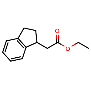 Chemical structure of Ethyl 2,3-Dihydroindene-1-acetate , CAS 22339-45-3, AChemBlock U137957