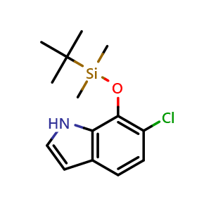 Chemical structure of tert-butyl-[(6-chloro-1H-indol-7-yl)oxy]-dimethyl-silane , CAS 2231234-10-7, AChemBlock U137999