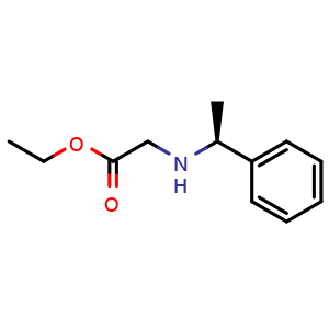 Chemical structure of Ethyl (S)-2-(1-Phenylethylamino)acetate , CAS 22263-68-9, AChemBlock U138020
