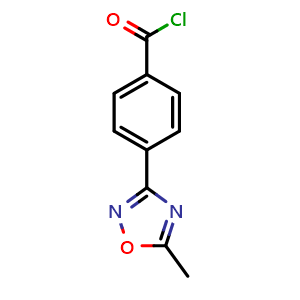Chemical structure of 4-(5-Methyl-1,2,4-oxadiazol-3-yl)benzoyl Chloride , CAS 222541-76-6, AChemBlock U138026