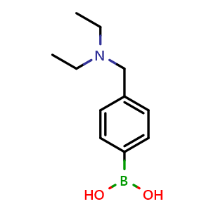 Chemical structure of 4-[(Diethylamino)methyl]phenylboronic acid , CAS 220999-48-4, AChemBlock U138049