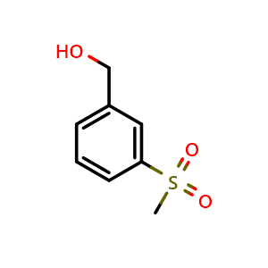 Chemical structure of 3-(Methylsulfonyl)benzyl Alcohol , CAS 220798-39-0, AChemBlock U138053