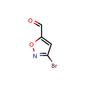 Chemical structure of 3-Bromo-isoxazole-5-carbaldehyde , CAS 220780-57-4, AChemBlock U138055