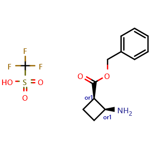 Chemical structure of benzyl cis-2-aminocyclobutanecarboxylate triflate , CAS 2200580-81-8, AChemBlock U138065