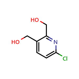 Chemical structure of 6-Chloro-2,3-bis(hydroxymethyl)pyridine , CAS 220001-93-4, AChemBlock U138066
