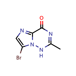 Chemical structure of 7-bromo-2-methyl-1H-imidazo[2,1-f][1,2,4]triazin-4-one , CAS 2170372-82-2, AChemBlock U138094