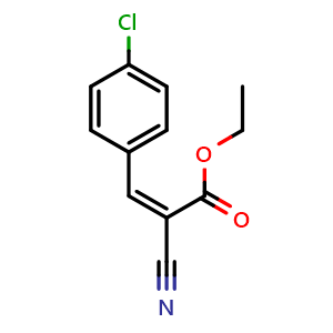 Chemical structure of Ethyl (Z)-3-(4-Chlorophenyl)-2-cyanoacrylate , CAS 2169-68-8, AChemBlock U138096