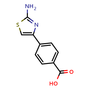 Chemical structure of 4-(2-Amino-4-thiazolyl)benzoic acid , CAS 216959-94-3, AChemBlock U138098