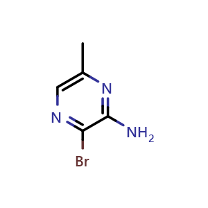 Chemical structure of 2-Amino-3-bromo-6-methylpyrazine , CAS 2166787-89-7, AChemBlock U138106