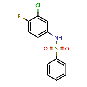 Chemical structure of N-(3-Chloro-4-fluorophenyl)benzenesulfonamide , CAS 214956-16-8, AChemBlock U138129
