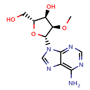 Chemical structure of 2'-O-Methyladenosine , CAS 2140-79-6, AChemBlock U138142