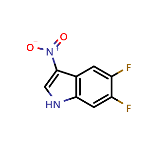Chemical structure of 5,6-Difluoro-3-nitroindole , CAS 2138239-73-1, AChemBlock U138149