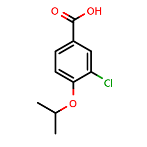 Chemical structure of 3-Chloro-4-isopropoxybenzoic acid , CAS 213598-07-3, AChemBlock U138154