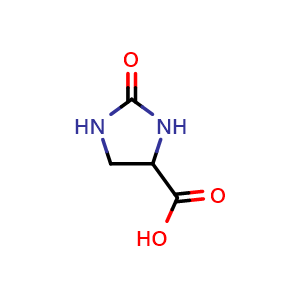 Chemical structure of 2-Oxoimidazolidine-4-carboxylic Acid , CAS 21277-16-7, AChemBlock U138166
