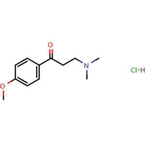 Chemical structure of 3-(Dimethylamino)-1-(4-methoxyphenyl)-propan-1-one hydrochloride , CAS 2125-49-7, AChemBlock U138174