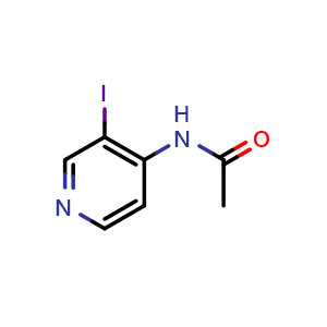 Chemical structure of N-(3-Iodopyridin-4-yl)acetamide , CAS 211029-68-4, AChemBlock U138185