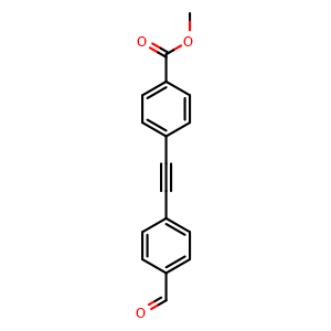 Chemical structure of Methyl 4-((4-formylphenyl)ethynyl)benzoate , CAS 2102412-58-6, AChemBlock U138197