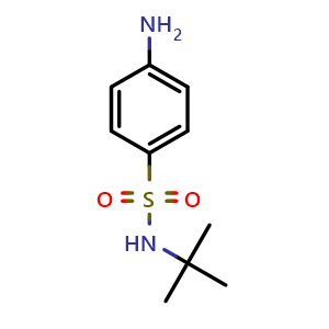 Chemical structure of N-tert-Butyl 4-Aminophenylsulfonamide , CAS 209917-48-6, AChemBlock U138204