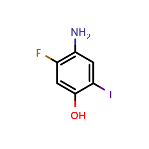 Chemical structure of 4-Amino-5-fluoro-2-iodophenol , CAS 2091817-62-6, AChemBlock U138239