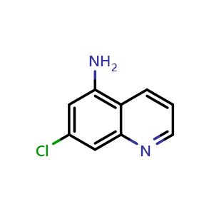 Chemical structure of 5-Amino-7-chloroquinoline , CAS 2089651-39-6, AChemBlock U138259