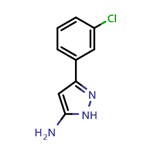 Chemical structure of 5-Amino-3-(3-chlorophenyl)pyrazole , CAS 208519-09-9, AChemBlock U138275