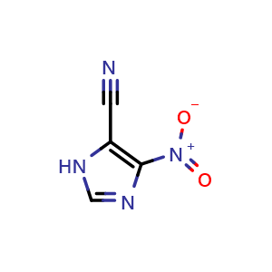 Chemical structure of 4-Nitroimidazole-5-carbonitrile , CAS 208510-03-6, AChemBlock U138276