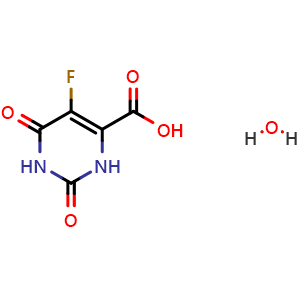 Chemical structure of 5-Fluoroorotic acid Hydrate , CAS 207291-81-4, AChemBlock U138285