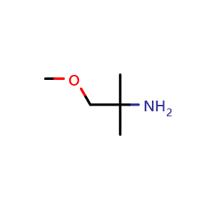 Chemical structure of (2-Methoxy-1,1-dimethylethyl)amine , CAS 20719-68-0, AChemBlock U138286