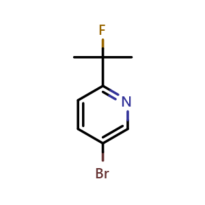 Chemical structure of 5-Bromo-2-(2-fluoro-2-propyl)pyridine , CAS 2070867-74-0, AChemBlock U138295