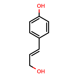 Chemical structure of (E)-4-(3-Hydroxy-1-propen-1-yl)phenol , CAS 20649-40-5, AChemBlock U138298