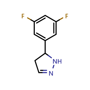 Chemical structure of 5-(3,5-Difluorophenyl)-4,5-dihydro-1H-pyrazole , CAS 2049868-30-4, AChemBlock U138312
