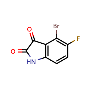 Chemical structure of 4-Bromo-5-fluoroindoline-2,3-dione , CAS 2044902-62-5, AChemBlock U138317