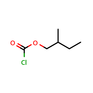 Chemical structure of 2-Methylbutyl Chloroformate , CAS 20412-39-9, AChemBlock U138323