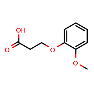 Chemical structure of 3-(2-Methoxyphenoxy)propionic acid , CAS 20370-80-3, AChemBlock U138326