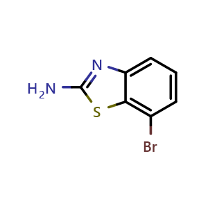 Chemical structure of 2-Amino-7-bromobenzothiazole , CAS 20358-05-8, AChemBlock U138332