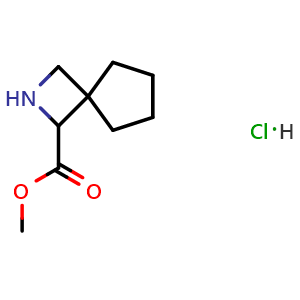 Chemical structure of methyl 2-azaspiro[3.4]octane-3-carboxylate hydrochloride , CAS 2031258-52-1, AChemBlock U138337