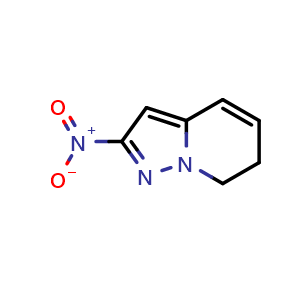 Chemical structure of 2-Nitro-6,7-dihydropyrazolo[1,5-a]pyridine , CAS 2007081-99-2, AChemBlock U138356