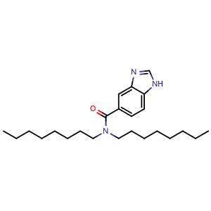 Chemical structure of N,N-Dioctylbenzimidazole-5-carboxamide , CAS 2006277-84-3, AChemBlock U138366