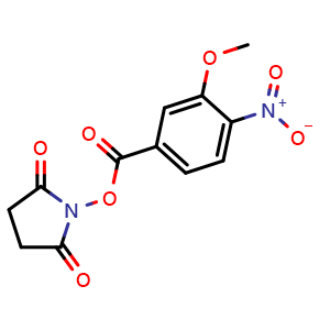 Chemical structure of N-Succinimidyl 3-Methoxy-4-nitrobenzoate , CAS 2006277-78-5, AChemBlock U138367
