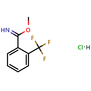 Chemical structure of Methyl 2-(Trifluoromethyl)benzimidate hydrochloride , CAS 2006277-58-1, AChemBlock U138373