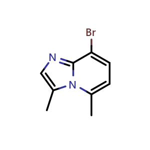 Chemical structure of 8-bromo-3,5-dimethyl-imidazo[1,2-a]pyridine , CAS 1999434-86-4, AChemBlock U138386